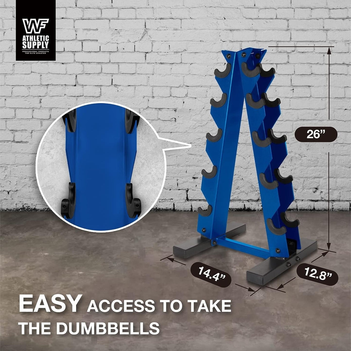 Dumbbell Rack A-Frame 5-Tier Heavy Duty Weight Storage Stand – Space-Saving Vertical Dumbbell Holder for Home Gym, Holds 5-25LB Hex & Rubber Dumbbells