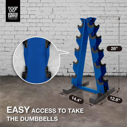 Dumbbell Rack A-Frame 5-Tier Heavy Duty Weight Storage Stand – Space-Saving Vertical Dumbbell Holder for Home Gym, Holds 5-25LB Hex & Rubber Dumbbells