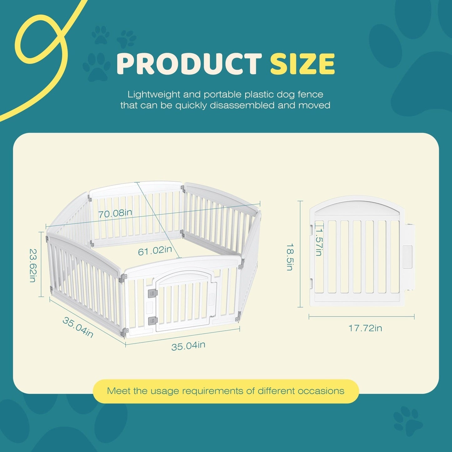 Foldable Dog Playpen & Indoor Outdoor Pet Fence – Portable, Easy to Clean, 4-Panel & 6-Panel, White & Black