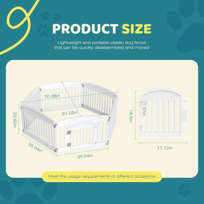 Foldable Dog Playpen & Indoor Outdoor Pet Fence – Portable, Easy to Clean, 4-Panel & 6-Panel, White & Black