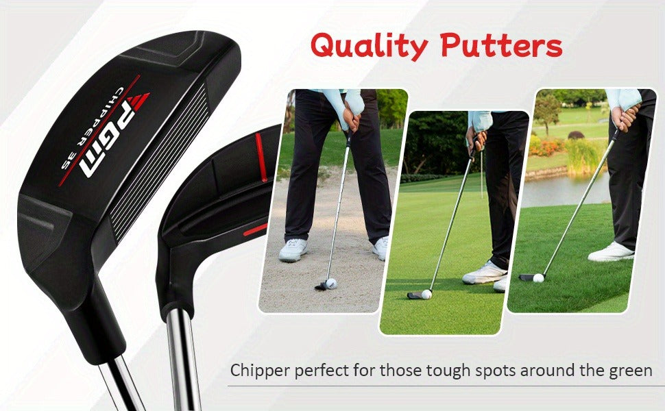 Golf Chipper Club Stainless Steel Head Regular Flex Steel Shaft 35 or 43 Degree Loft Blade Putter for Men Women Short Game Chipping Putting Wedge Championship Legal