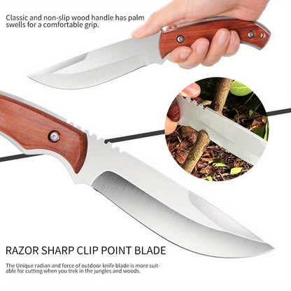 Tactical Axe Set Outdoor Multifunctional Knife Tool Card 3-4 Piece Kit for Hiking Camping BBQ Survival Wolf Head Axe Option