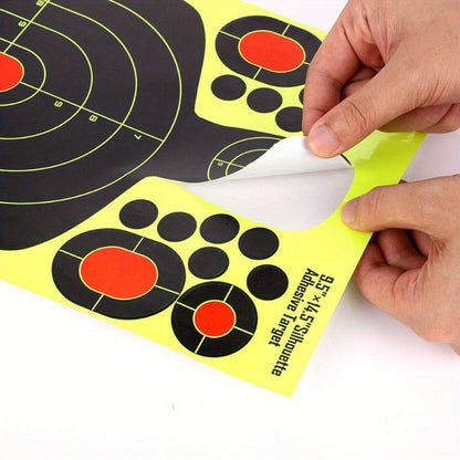 Splatter Shooting Targets Human Silhouette 20 Pack – Reactive Glow Fluorescent Paper Range Targets for Pistol, Rifle & Archery Training | High-Visibility Shot Placement Feedback