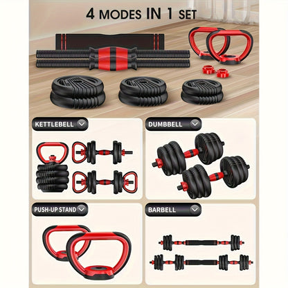 Adjustable Dumbbell Set 6-in-1 for Home Gym – Free Weight Strength Training, Converts to Barbell, Kettlebell & Push-Up Bar for Men Women