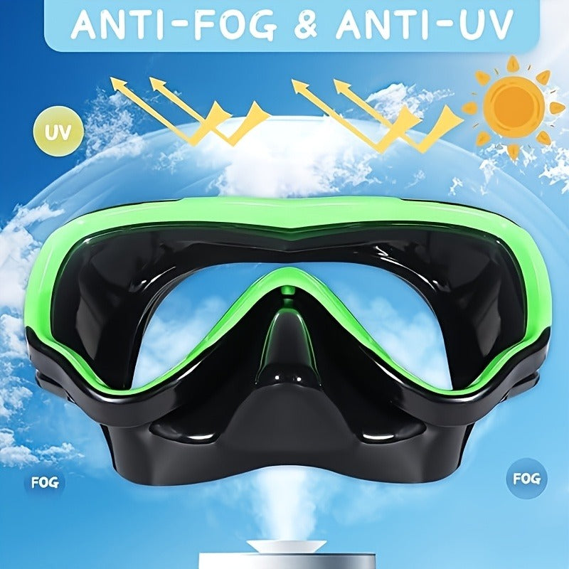 Panoramic HD Diving Mask Anti-Fog Tempered Glass Snorkel Mask with Nose Cover for Adults Youth Scuba Diving Snorkeling Swimming Pink Blue Black