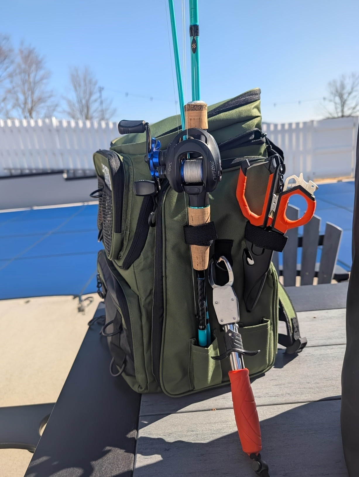 Waterproof Fishing Rod Backpack 42L – Built-In Rod Tube, 16 Pockets & Insulated Cooler Option | Black, Camo, Khaki, Gray