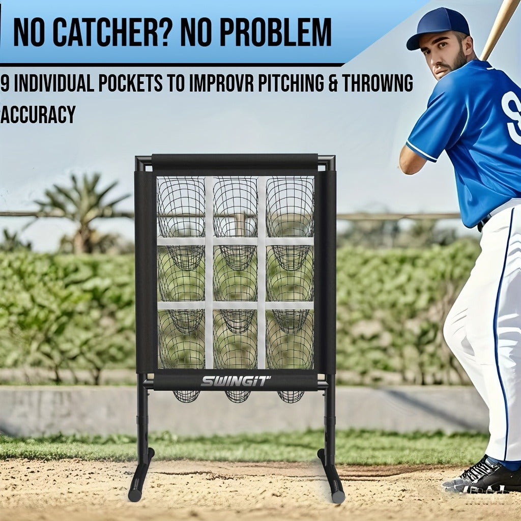 9-Pocket Baseball Pitching Net with Adjustable Targets & Carry Bag for Pitching Practice All Skill Levels