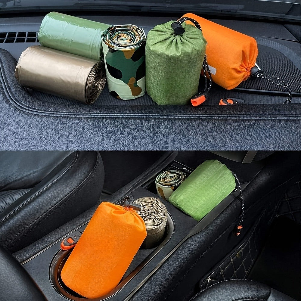 Emergency Sleeping Bag 4-Pack with Survival Whistles – Mylar Thermal Blanket Shelter Bag, Lightweight Waterproof Bivy Sack for Camping, Hiking, Backpacking & Outdoor Survival Gear