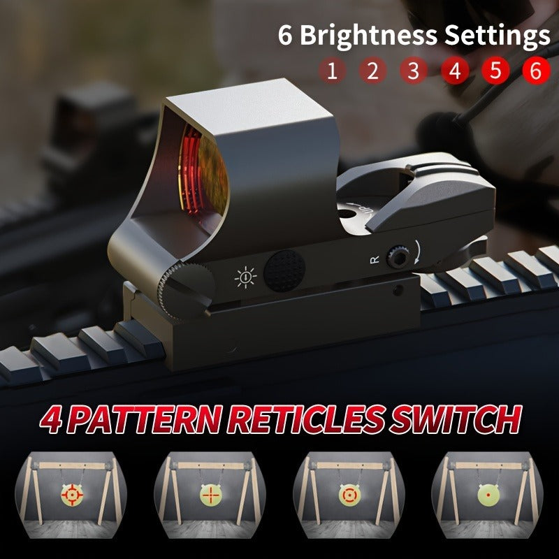 Holographic Red Dot Sight 40mm Lens 4 Reticles Day Night Tactical Scope