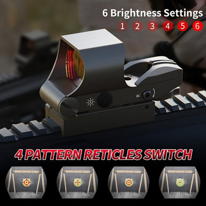 Holographic Red Dot Sight 40mm Lens 4 Reticles Day Night Tactical Scope