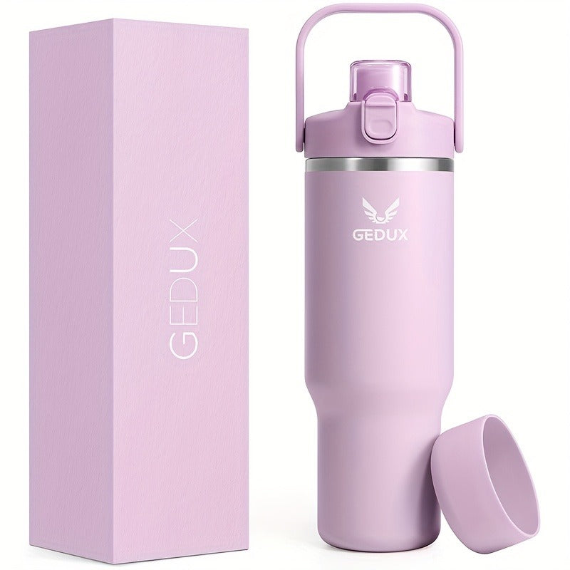 Insulated Water Bottle 32oz 40oz Stainless Steel Leak-Proof Sports Water Bottle with Handle Matte Finish Vacuum Thermos for Gym Hiking Camping Office Travel