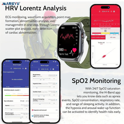 AMOLED Smartwatch 2.04" Display, Bluetooth 5.3 Calling, NFC, 530mAh Battery, Multi-Sport Modes, Voice Assistant, SOS, Menstrual & Weather Forecast, Magnetic Charging, Compatible with iOS & Android, Unisex Gift for Men & Women