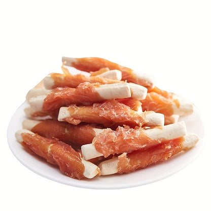 Calcium Stick Dog Treats – Chicken Wrapped Milk Calcium Sticks, High Protein Easily Digestible Training Rewards for Small Medium Large Dogs, Healthy Dental Chews with Real Chicken & Milk, 200g & 400g