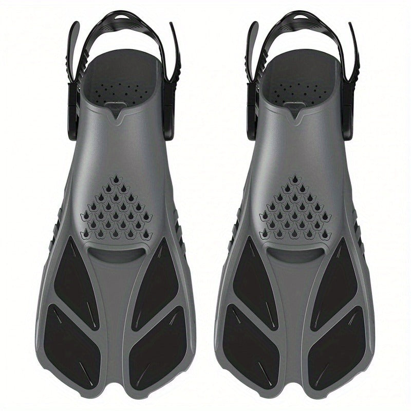 Adjustable Snorkel Diving Fins with Anti-Slip Lace-Up Design – Lightweight PP/TPR Open Heel Fins for Snorkeling Freediving Scuba Diving for Men Women Adults S/M & ML/XL