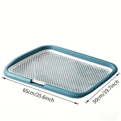 Indoor Dog Potty Tray with Removable Grating - Leak-Proof Puppy Training Toilet, Washable Pee Pad Holder for Apartments, Easy Clean Dog Bathroom, 7 Colors, Small & Large Sizes