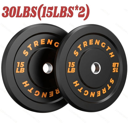 Bumper Plates – Rubber Olympic Weight Plates 10–45 lbs, 2-Inch Steel Center Ring, for Strength Training & Weightlifting, Home Gym Barbell Discs