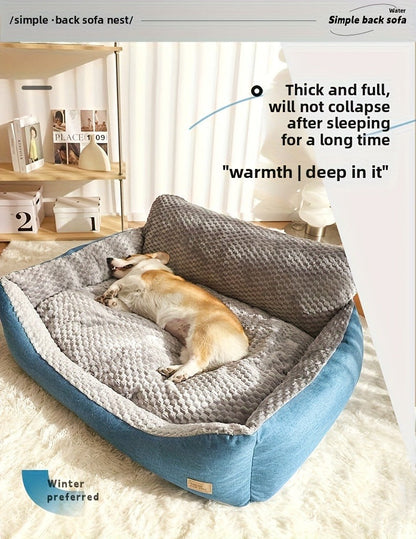Orthopedic Dog Bed Luxury Extra Large Fluffy Winter Warm Pet Couch, Cat Sofa Kennel Cushion Pad for Small Medium Large Dogs Cats up to 110LB, 4 Sizes S to XL, Includes Cat Teaser Toy