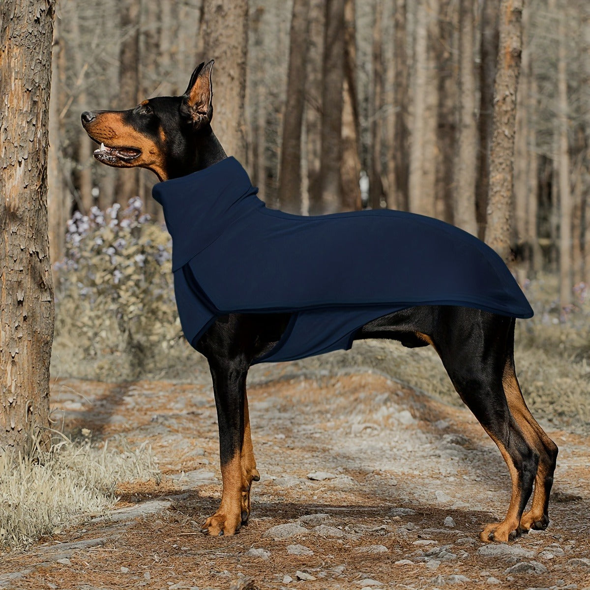 High Neck Dog Coat Warm Pullover – Solid Color Woven Polyester Pet Jacket, Machine Washable, All-Season Fall & Winter Dog Apparel for Small Medium Large Breeds, Colors: Burgundy, Navy, Green, Sizes XL–4XL
