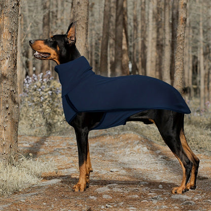 High Neck Dog Coat Warm Pullover – Solid Color Woven Polyester Pet Jacket, Machine Washable, All-Season Fall & Winter Dog Apparel for Small Medium Large Breeds, Colors: Burgundy, Navy, Green, Sizes XL–4XL