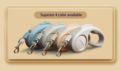 Retractable Dog Leash 16Ft – 360° Tangle-Free with One-Key Lock & Ergonomic C-Shaped Handle | M & L | 3 Colors