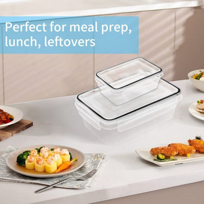 Sealed Food Storage Containers with Lids - Microwave Safe Outdoor Picnic Lunch Box Set for Salads, Fruits, Vegetables & Sandwiches, Durable Leak-Proof Meal Prep Containers, Available in 24/40/48pc Sets