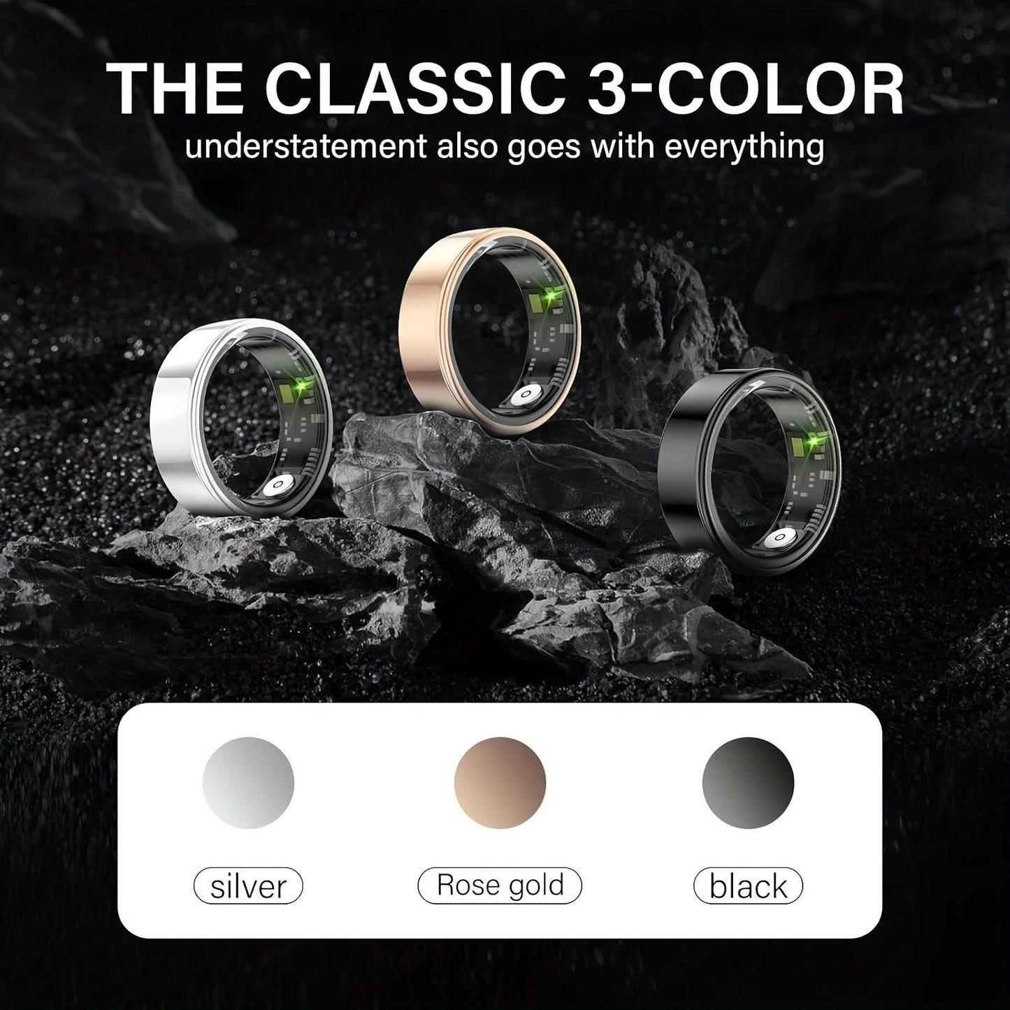 Waterproof Smart Ring – Sleep & Fitness Tracker for Men Women