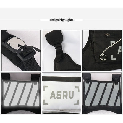 Lightweight Running Chest Bag for Men – Reflective Adjustable Vest Strap, Waterproof, Cycling Hiking Skiing Sports Pack