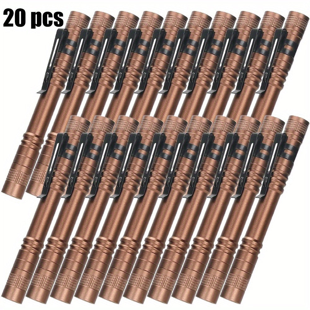 Pen Light Flashlights Bulk Pack with Clip - Mini Slim LED Pocket Torch for Camping, Outdoor, Home & Emergency Use, 5/10/20pcs (Batteries Not Included)