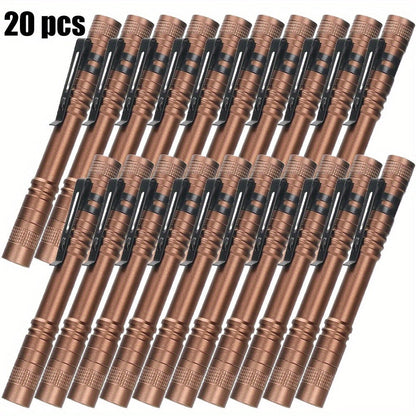 Pen Light Flashlights Bulk Pack with Clip - Mini Slim LED Pocket Torch for Camping, Outdoor, Home & Emergency Use, 5/10/20pcs (Batteries Not Included)