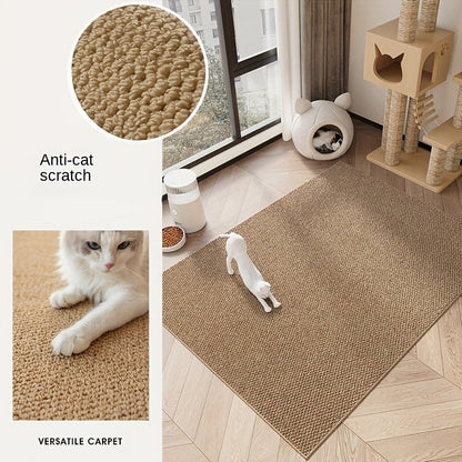 Cat Scratching Mat Natural Seagrass Pet Bed Pad Dog Crate Mat Feeding Mat Pineapple Weave 23x35 Inch Durable Washable Indoor Cat Rug Lounge
