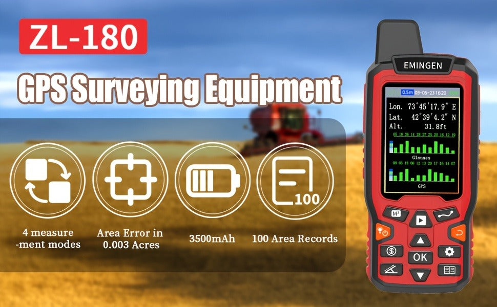 Handheld GPS Land Surveying Equipment – High-Precision 2.4" LCD Area Measuring Tool for Farmland, Forest, Ranch & Mining | ZL180