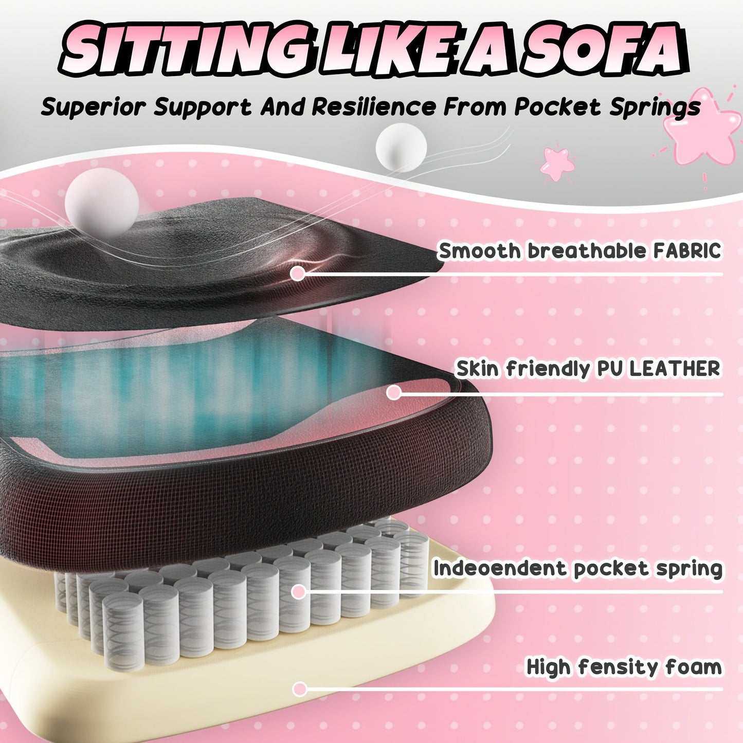 Cat Ear Gaming Chair Ergonomic Reclining Computer Chair with Footrest Paw Lumbar Cushion Wingback PC Game Chair for Girls Adults 300LBS Pink Black Blue