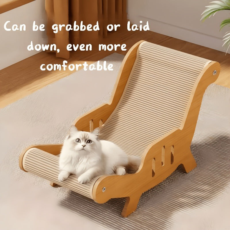 Cat Scratcher Lounge Chair 2-in-1 Natural Sisal Sofa Bed No Shedding Breathable Ultra Durable Oversized Design for Scratching Napping Playing, All-Season Multi-Functional Cat Scratch Bed, 1pc