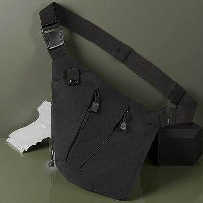 Anti-Theft Sling Bag Men Crossbody Chest Pack Oxford – Lightweight Shoulder Bag with Adjustable Strap, Multiple Compartments & Zipper, Left & Right Hand, Minimalist Travel Bag for Commuting, Hiking & Daily Use