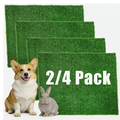 Dog Potty Training Grass Mat - 2 Pack Washable Artificial Turf Pad with Odor Control & Drainage, Reusable Indoor Outdoor Pet Pee Mat for Puppies & Adult Dogs