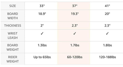 XPE Bodyboard 37'' or 41'' Crescent Tail Slick Rails EPS Core HDPE Bottom Wrist Leash for Kids Teens Adults Beach Ocean Pool Blue Orange