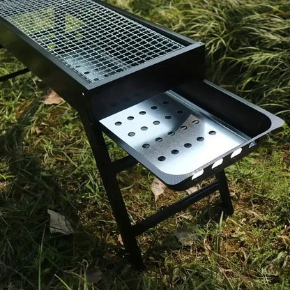 Portable Charcoal BBQ Grill Foldable - Lightweight Compact Outdoor Smoker Grill for Camping, Picnics, Hiking & Backyard Barbecue - Easy Setup Tabletop Charcoal Grill