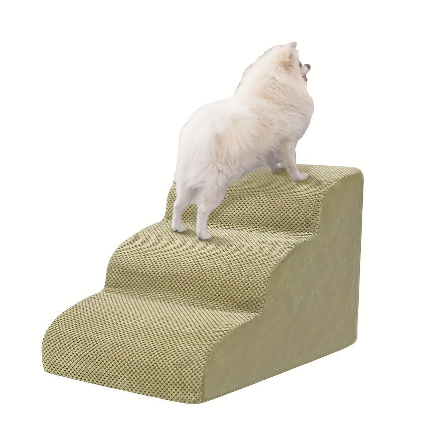 Dog Stairs for High Beds & Sofa - Extra Wide Foam Pet Steps with Non-Slip Bottom, Soft Cushioned Dog Ramp for Couch, Ideal for Small Dogs, Senior & Injured Pets, 2/3/4 Steps, 6 Colors