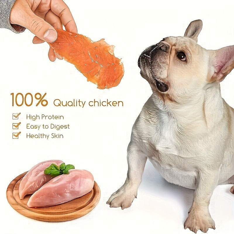 Chicken Jerky Treats for Dogs and Cats – High Protein Chicken Breast Slices, Grain-Free Dental Chews & Training Rewards for Puppies Kittens Adult Dogs Cats, Healthy Natural Pet Snacks
