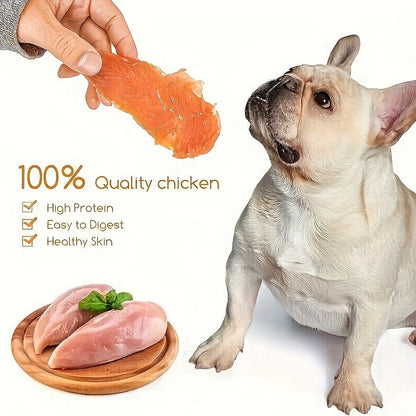 Chicken Jerky Treats for Dogs and Cats – High Protein Chicken Breast Slices, Grain-Free Dental Chews & Training Rewards for Puppies Kittens Adult Dogs Cats, Healthy Natural Pet Snacks