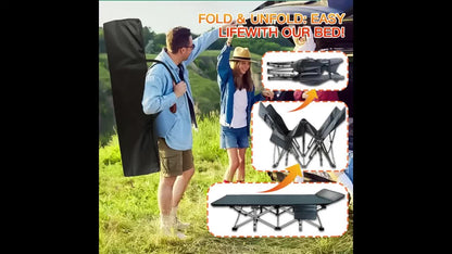 Heavy Duty Folding Bed 500 600 700 LBS Capacity Extra Large Portable Camping Cot Guest Bed with Optional Mattress Sturdy Steel Frame Flip-Up Foldable Patio Sofa Bed