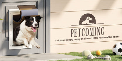Dog Door 3-Flap Magnetic Pet Door for Interior & Exterior Doors or Wall – Heavy Duty Insulated Doggie Door with Closing Panel, Medium & Large, Fits Dogs 45–100 lbs, White & Black