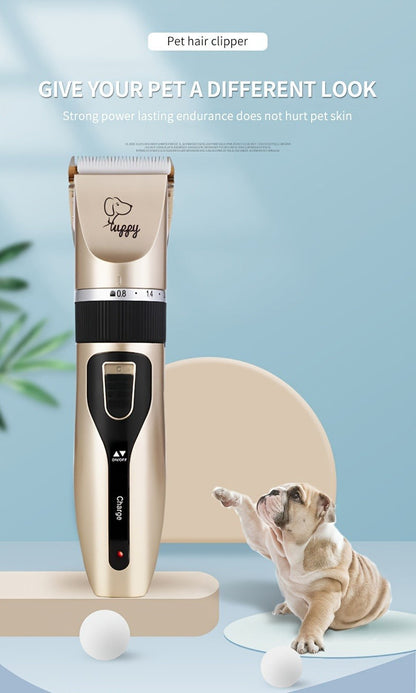 Pet Hair Trimmer Kit 2-in-1 with LED Nail Clipper – 12-in-1 Cordless Quiet Electric Clippers for Dogs & Cats, USB Rechargeable, 5 Guide Combs, Ergonomic Non-Slip Handle, Home & Salon Use