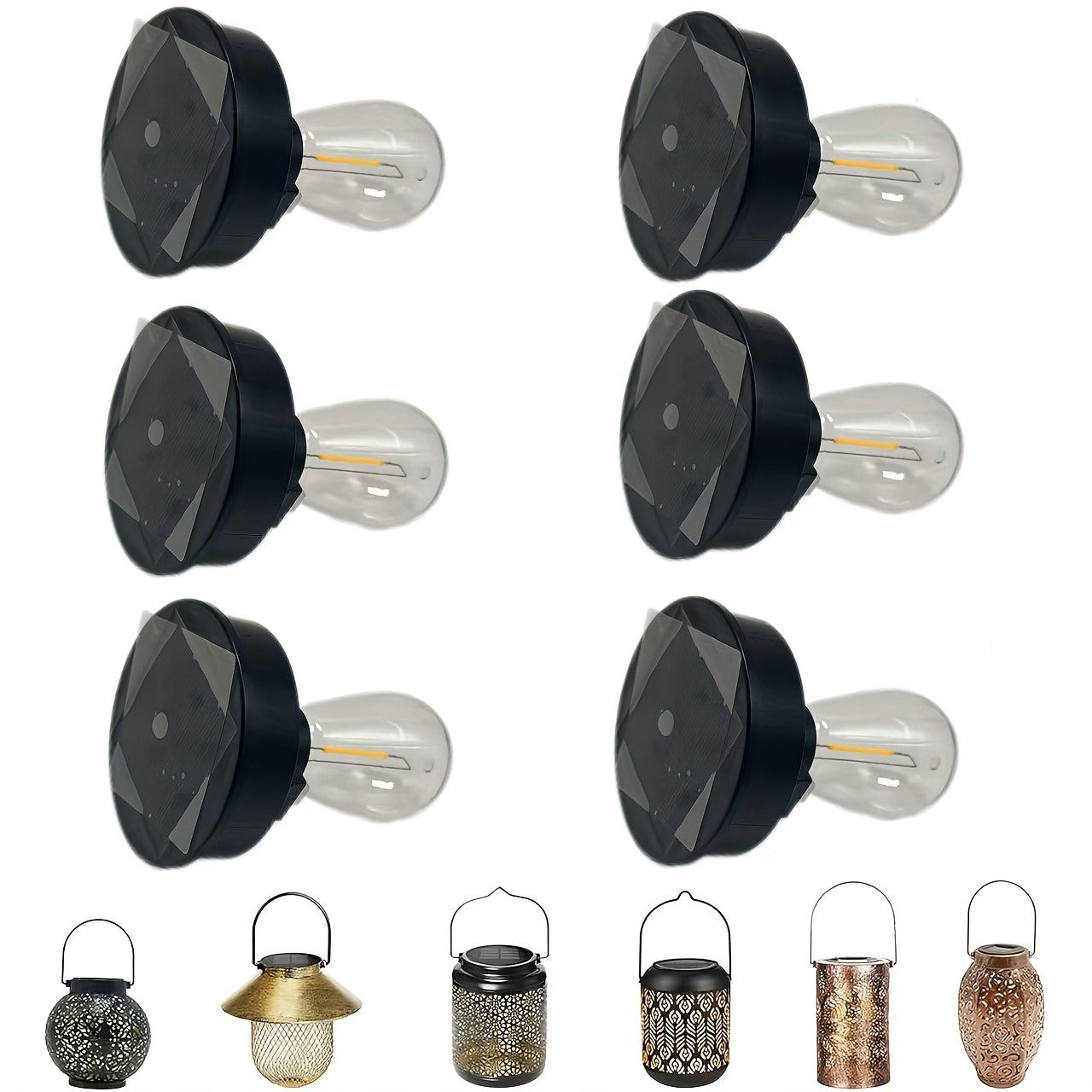 Solar Lantern Replacement Bulb IP65 Waterproof – Outdoor Solar Light Accessory, Top Bulb Replacement Kit | 2, 6 or 12 Pack