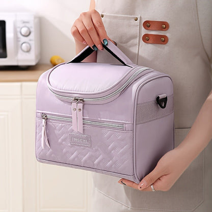 Insulated Lunch Bag Cooler Tote with Padded Shoulder Strap Leakproof Washable Polyester Meal Prep Bag for Work Picnic School Outdoor Activities Men Women