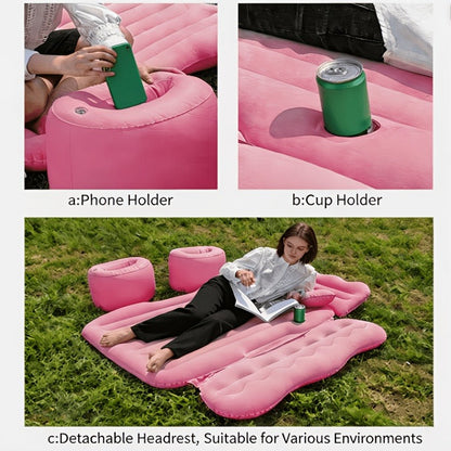 Car Inflatable Mattress SUV Back Seat Sleeping Pad Foldable Portable Travel Air Bed with Electric Pump Storage Bag Repair Kit for Camping Road Trip Outdoor Adventure Fits SUV Sedan MPV
