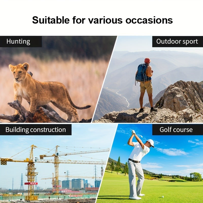 Laser Rangefinder 1000M USB Rechargeable – Hunting & Golf Range Finder with Speed, Altitude & Slope Compensation | M/Yard Switch, 7 Measurement Modes, Compact Design