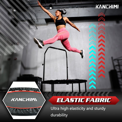 40" Foldable Mini Trampoline Rebounder for Adults & Family Indoor Fitness, Weight Loss & Cardio Workout – Small Jumping Bed for Home Gym
