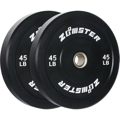 Rubber Bumper Weight Plates Olympic 2-Inch Steel Insert for Strength Training, Weightlifting & Home Gym – 35LB/55LB Pair
