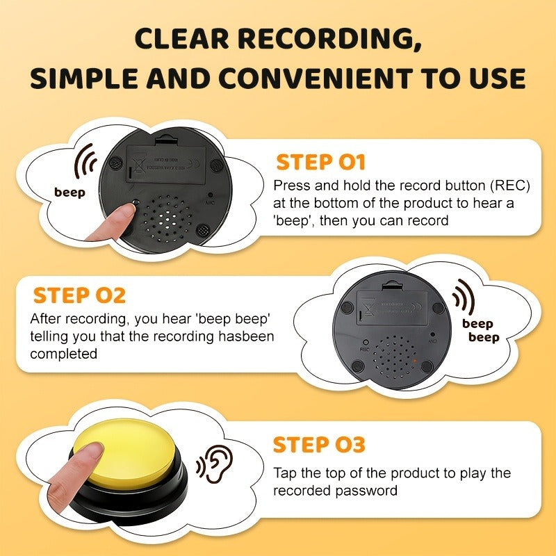 Dog Communication Buttons for Talking - Pet Training Buttons with Mat, Recordable Dog Talking Button Set, Durable Easy-Clean, No Battery Required